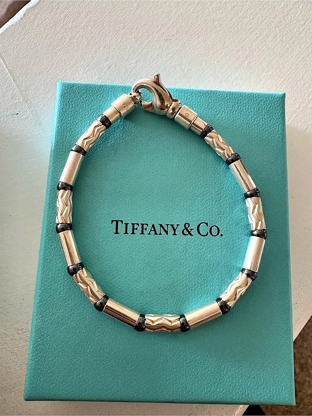Tiffany & Co. Aztec Zig Zag Hematite Bracelet